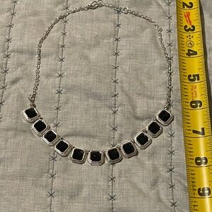 Silver and black statement necklace